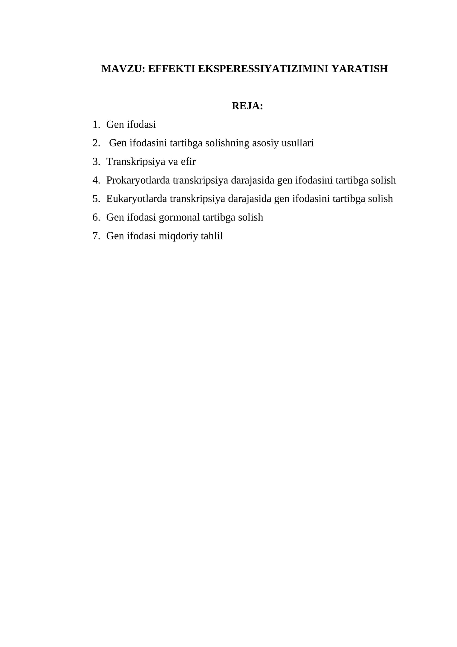 GEN IFODASINI TARTIBGA SOLISH 1