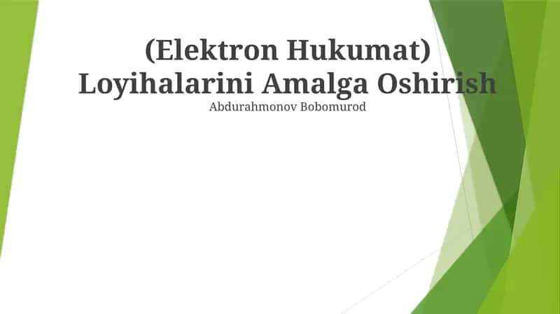 Elektron Hukumat Loyihalarini Amalga Oshirish 1