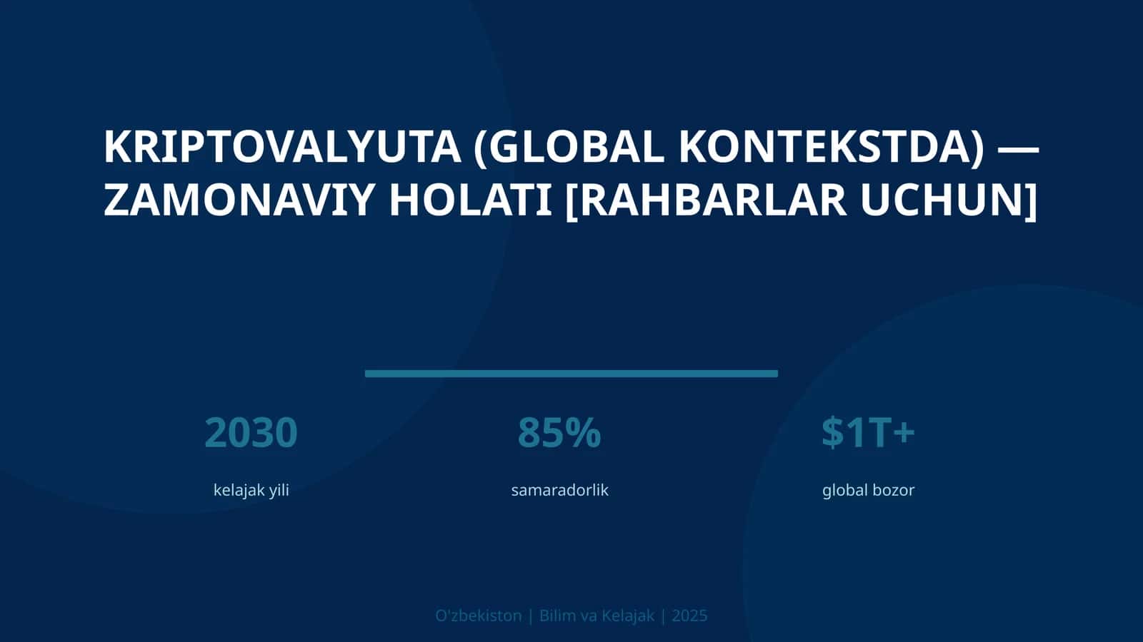 Kriptovalyuta (GLOBAL KONTEKSTDA) — ZAMONAVIY HOLATI [RAHBARLAR UCHUN] 1