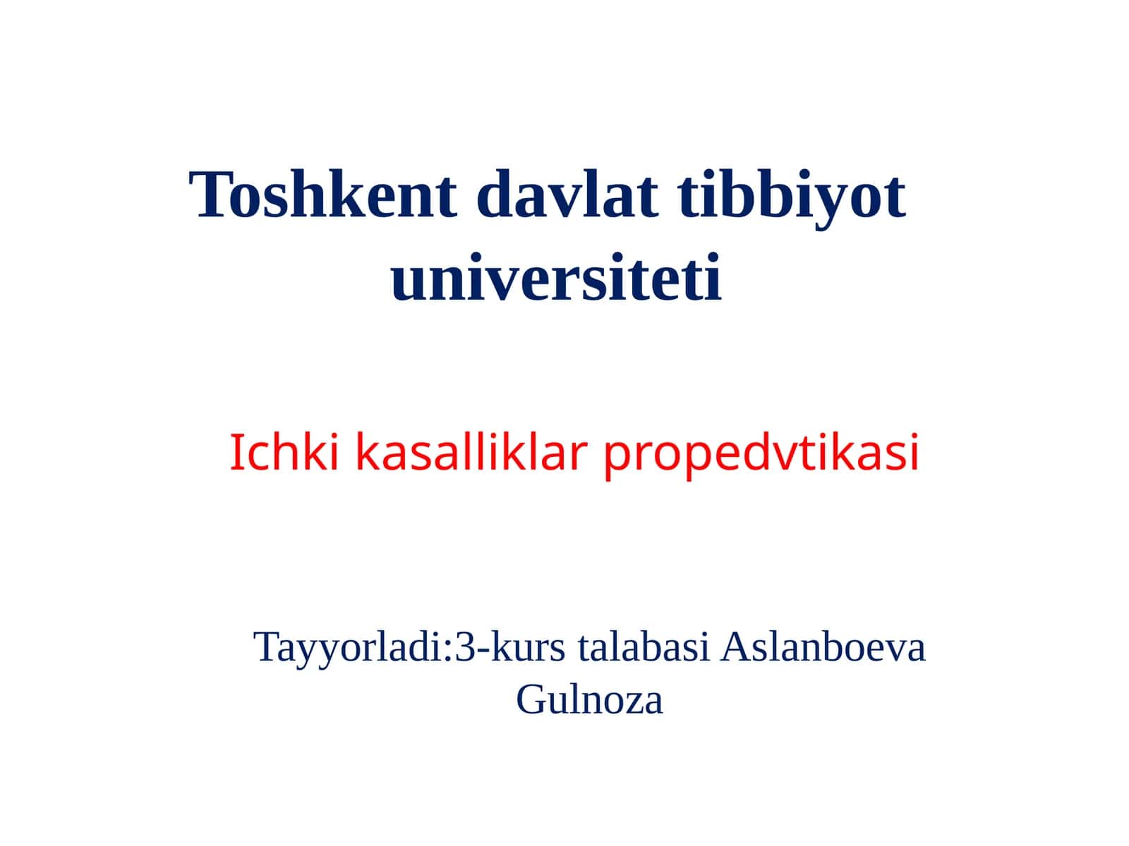 Ichki kasalliklar propedvtikasi 1