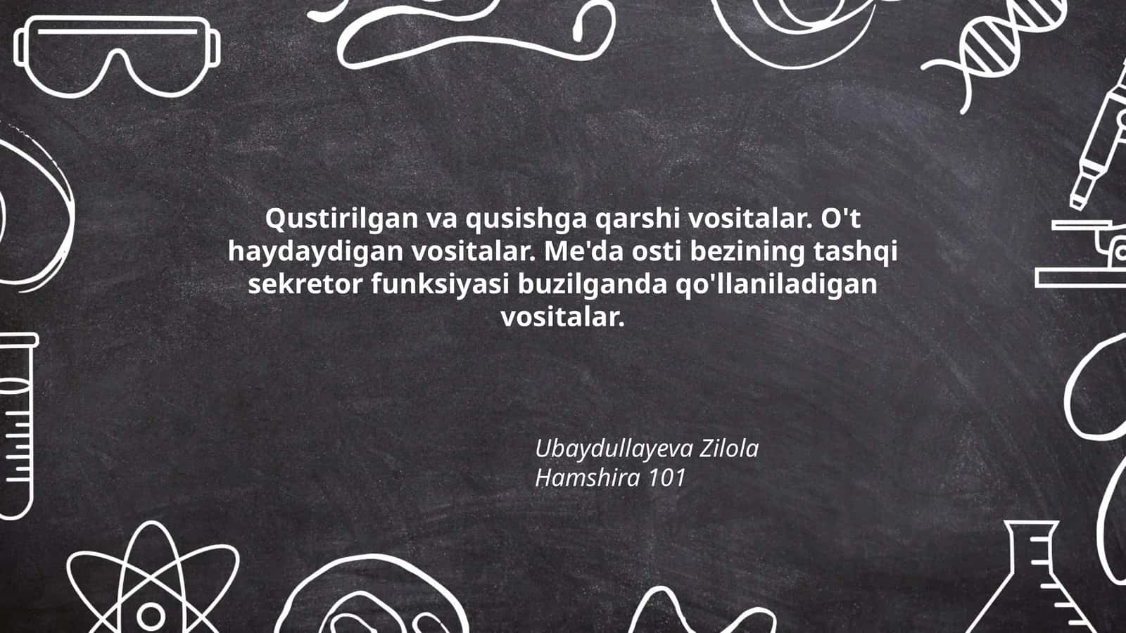 Qustirilgan va qusishga qarshi vositalar 1