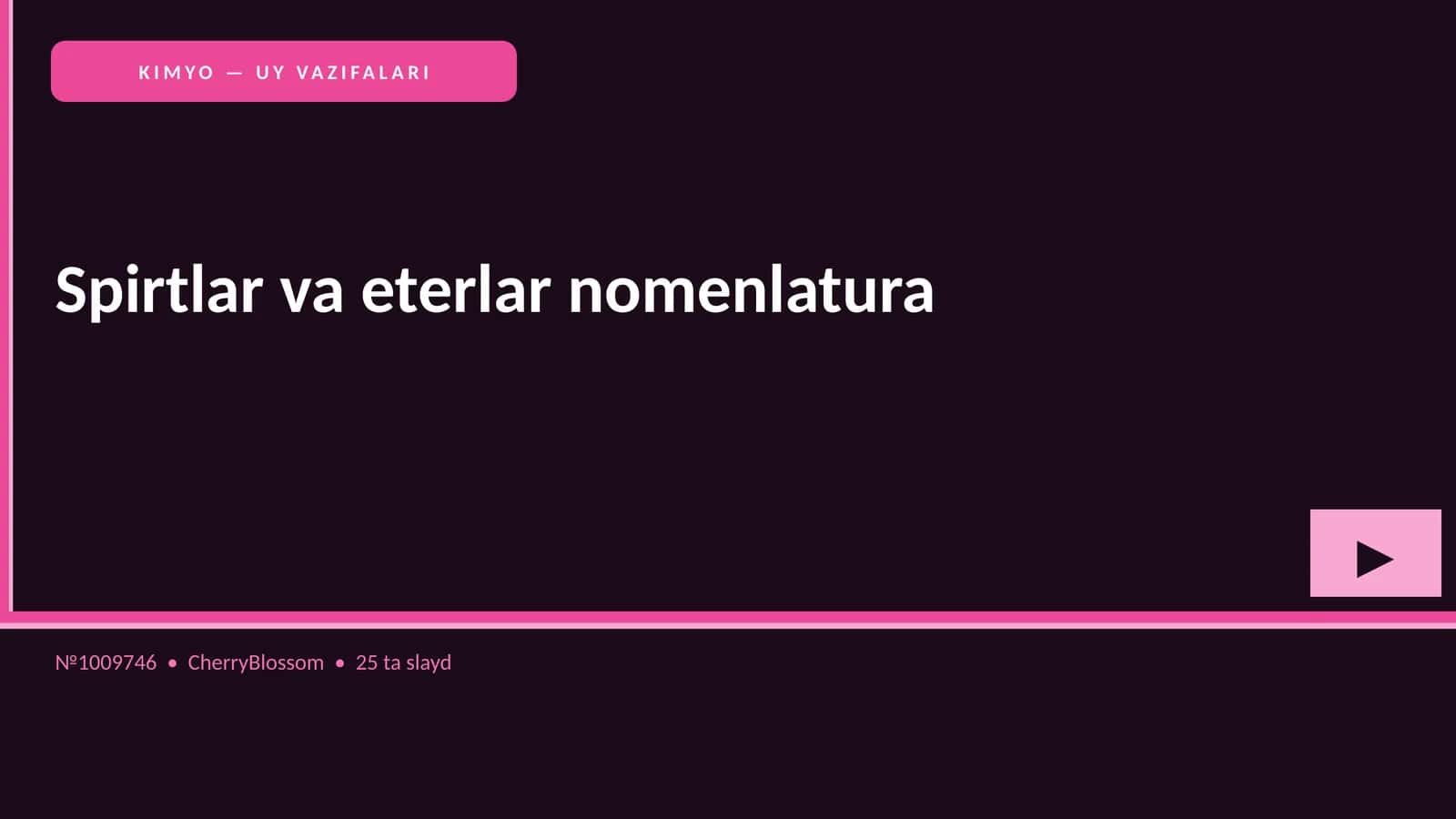 Spirtlar va eterlar nomenlatura 1