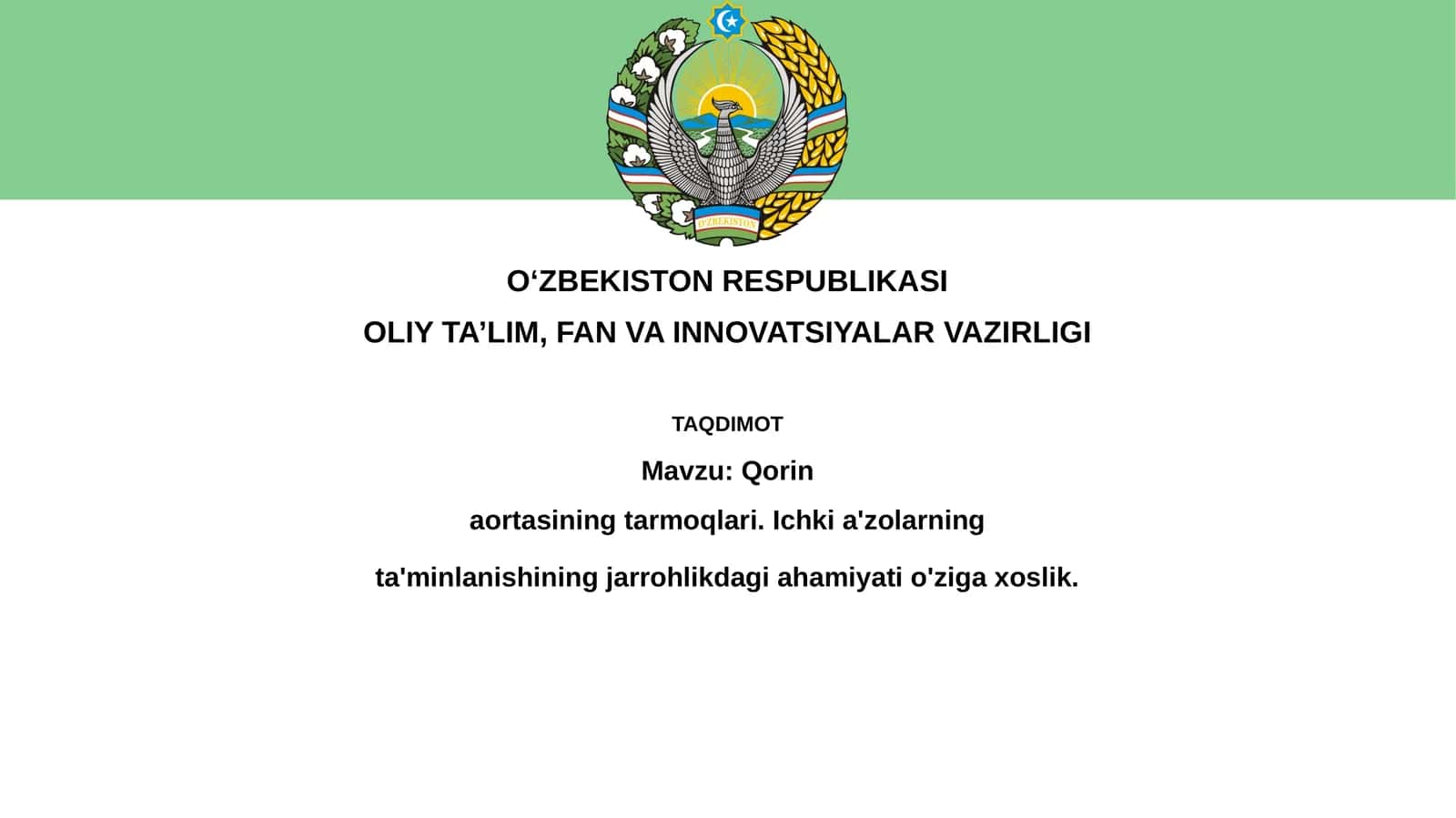 Qorinaortasining tarmoqlari 1