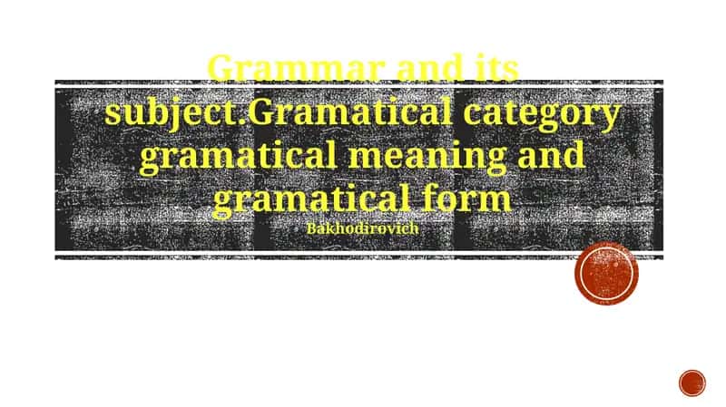 Grammatik toifalar 1