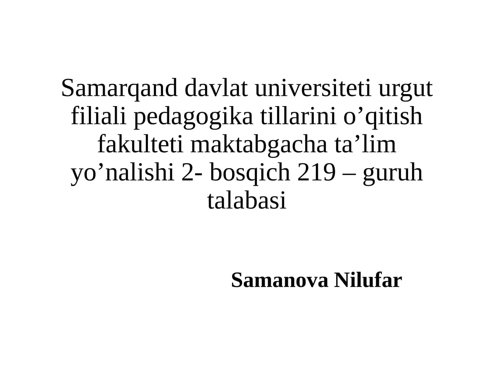 Maktabgacha ta'lim o'qitishi 1