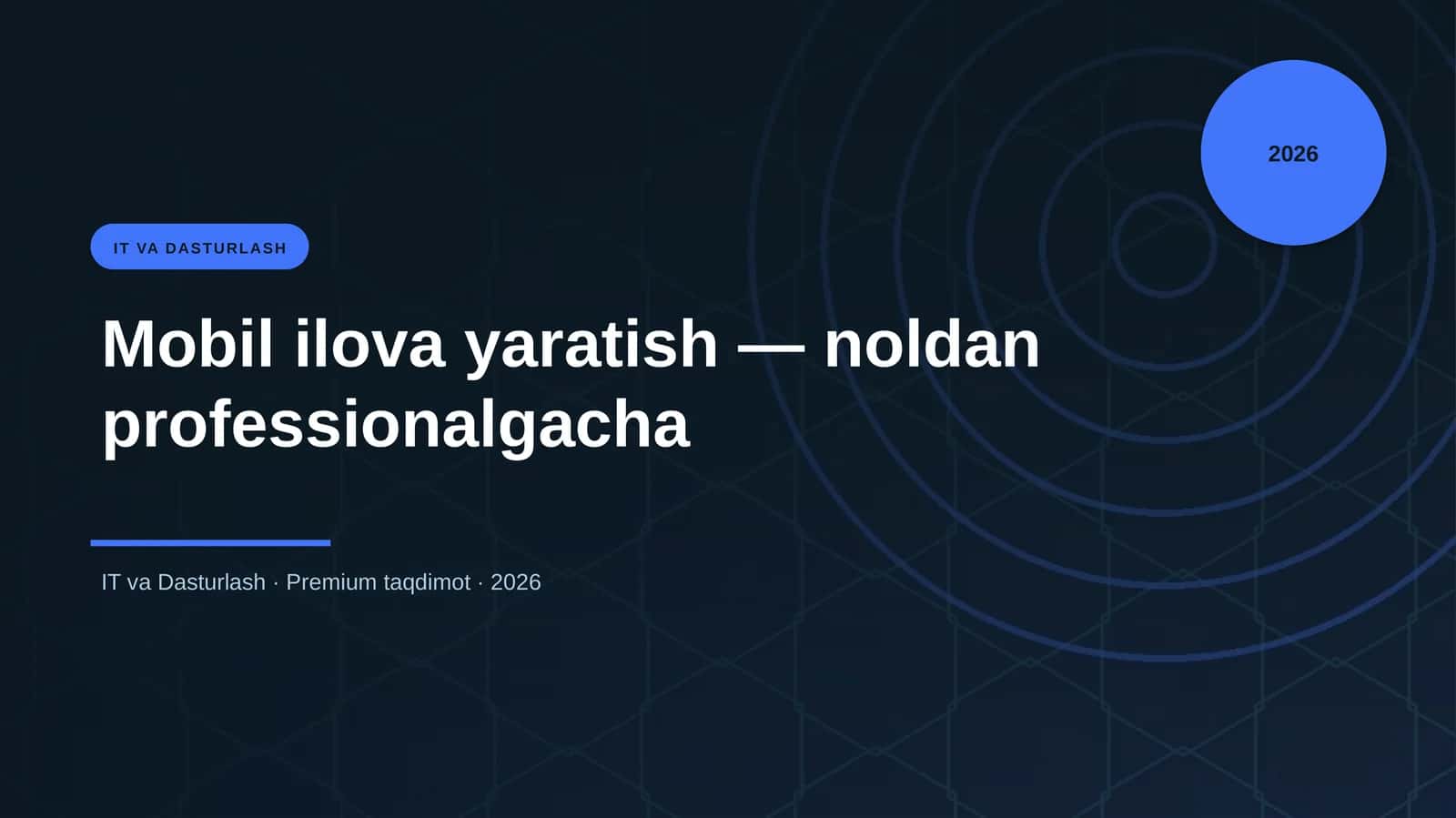 Mobil ilova yaratish — noldan professionalgacha 1
