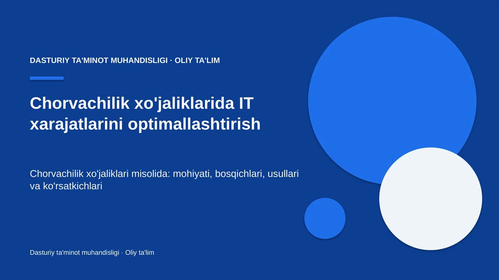 Chorvachilik xo'jaliklarida IT xarajatlarini optimallashtirish 1