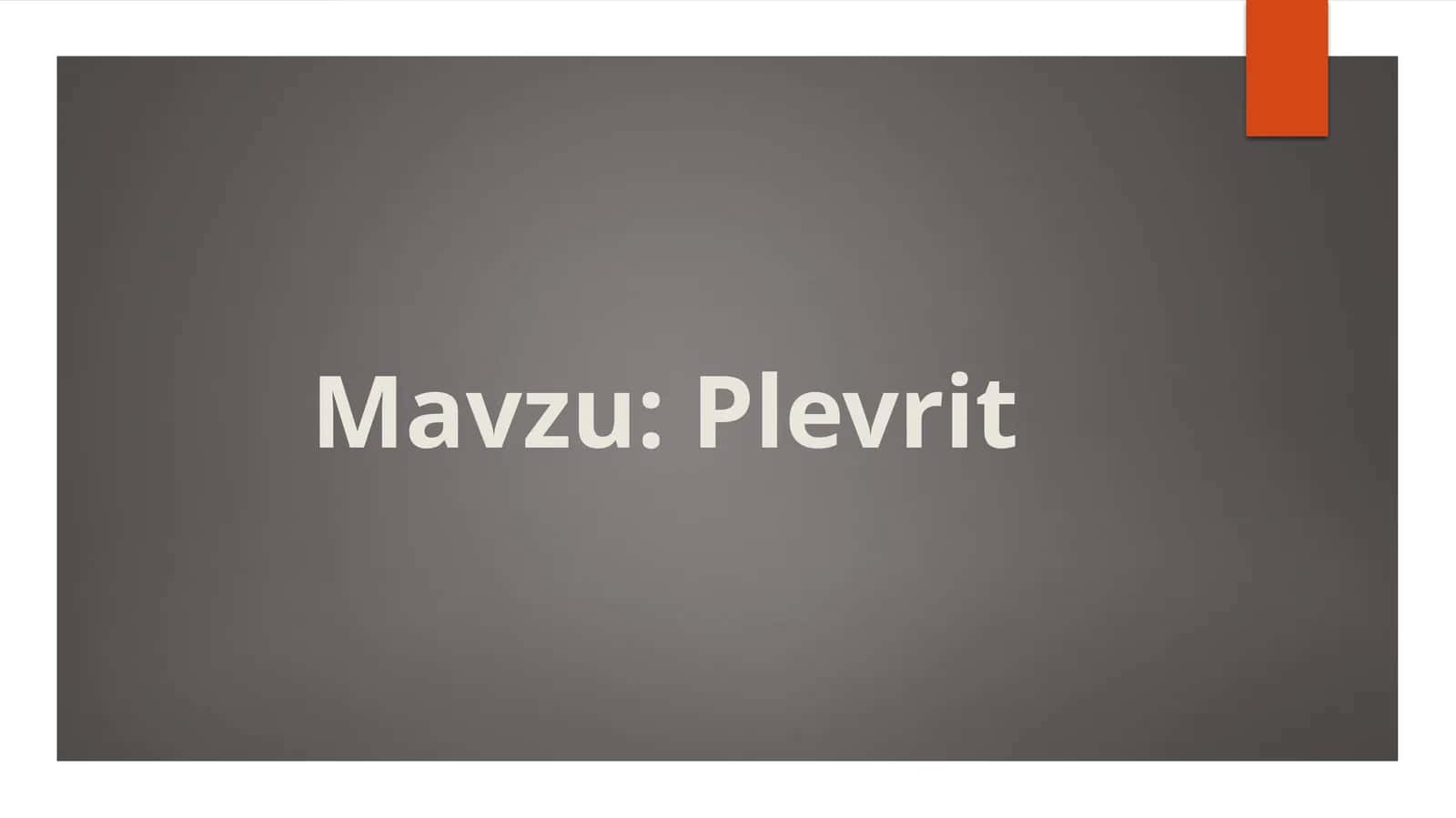 Plevrit 1