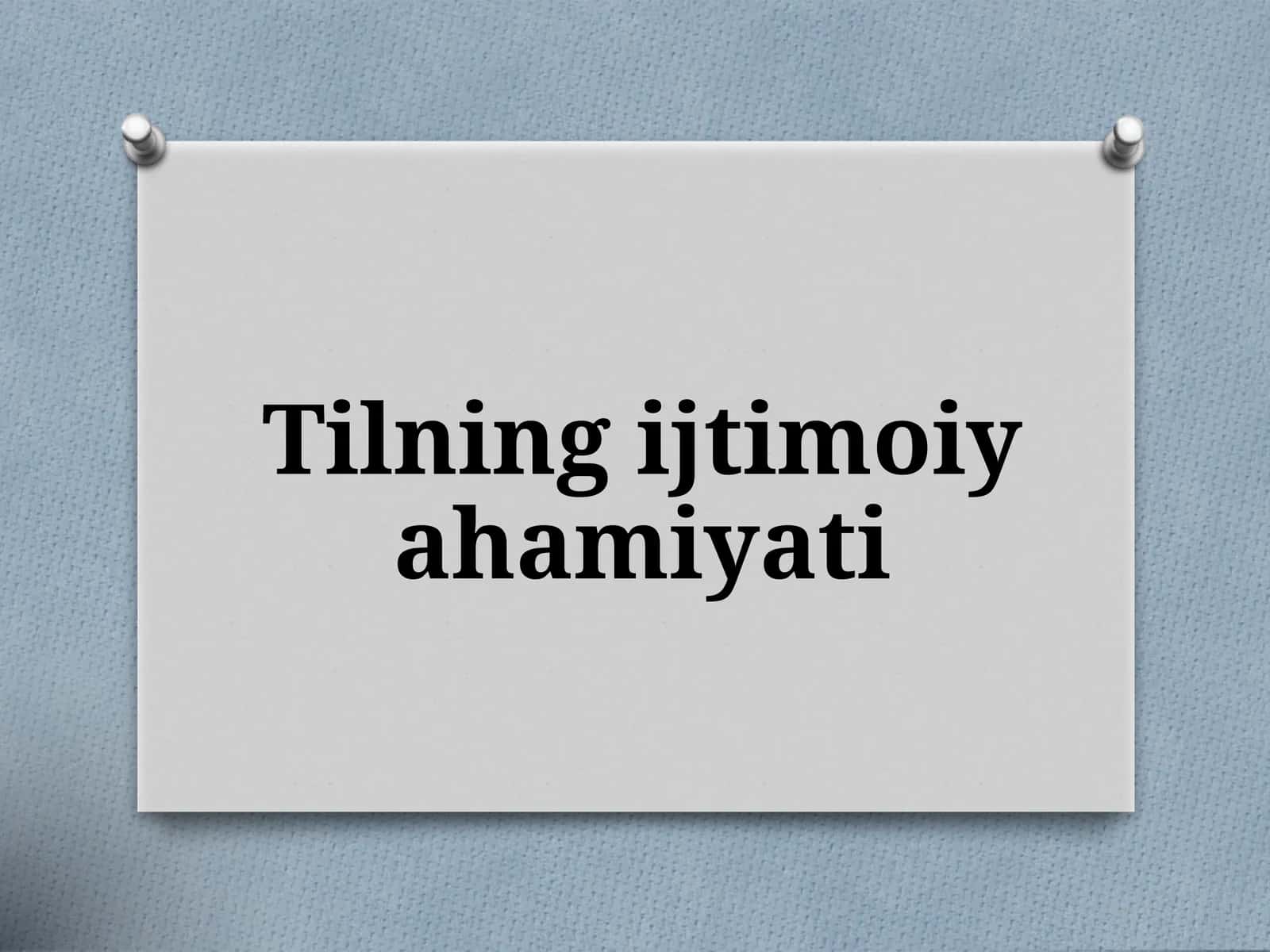 Tilningijtimoiyahamiyati 1