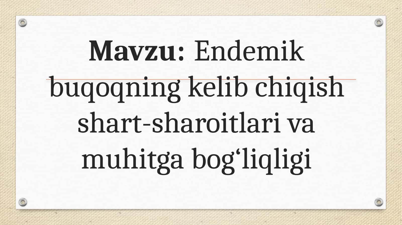 Endemik buqoqning kelib chiqish shart-sharoitlari va muhitga bog‘liqligi 1