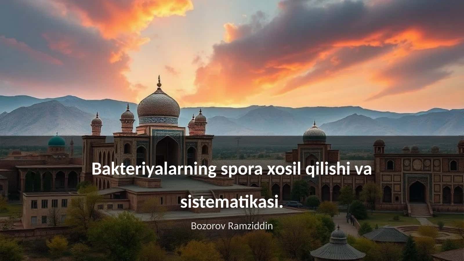 Bakteriyalarning spora xosil qilishi va sistematikasi 1