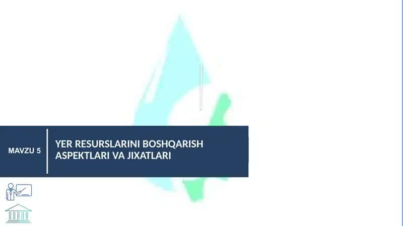 YER RESURALARINI BOSHQARISH 1