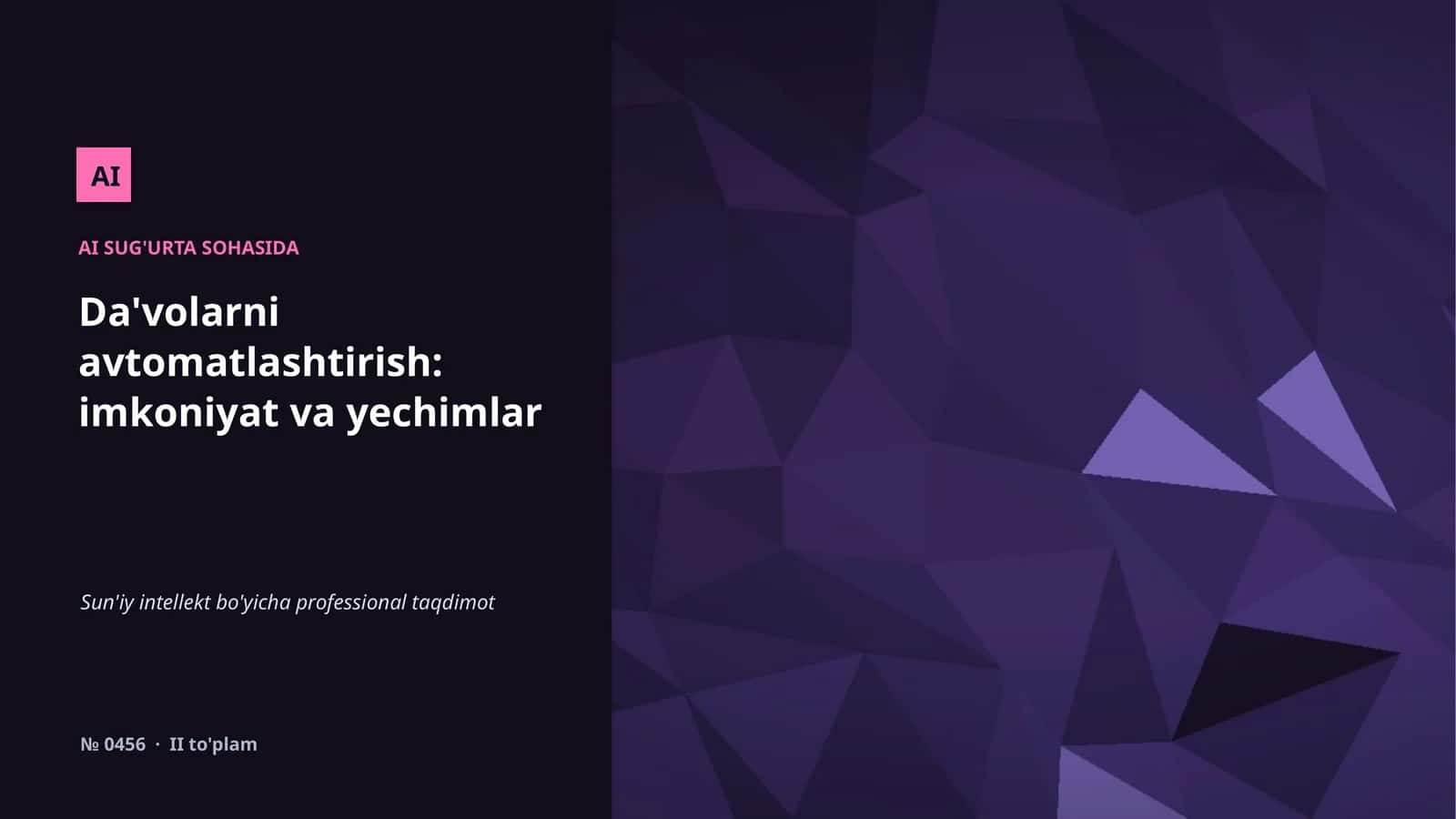AI SUG'URTA SOHASIDA 1