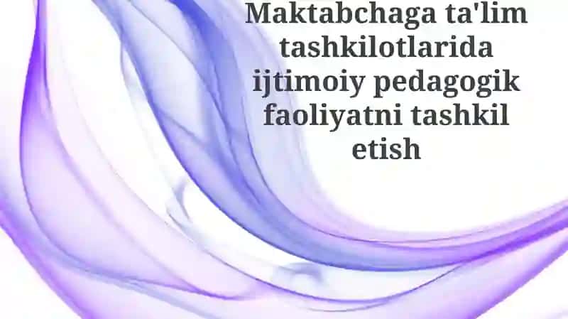 Ijtimoiy-pedagogik faoliyat 1