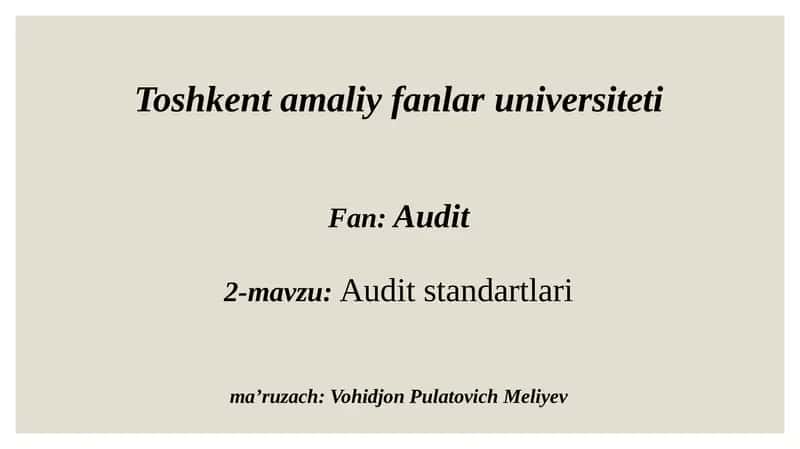 Audit standartlari 1