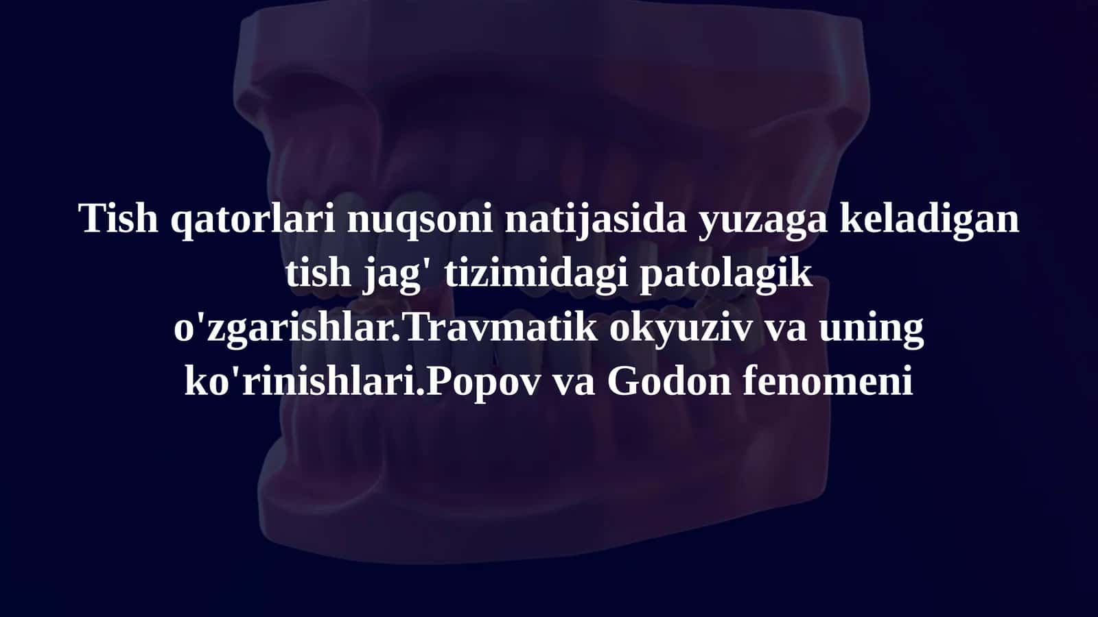 Tish Tuzilmasi va Moslashuv Mexanizmlari 1