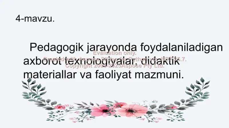 Pedagogik jarayonda axborot texnologiyalari 1