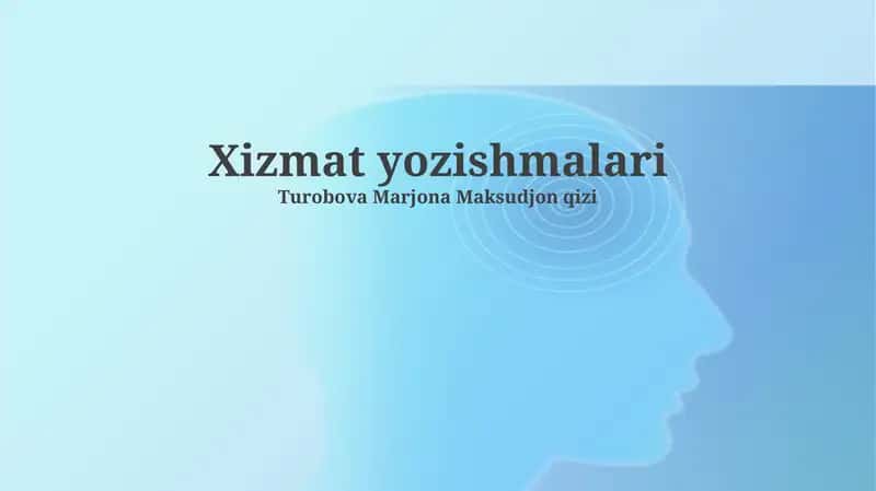 Xizmat yozishmalari 1