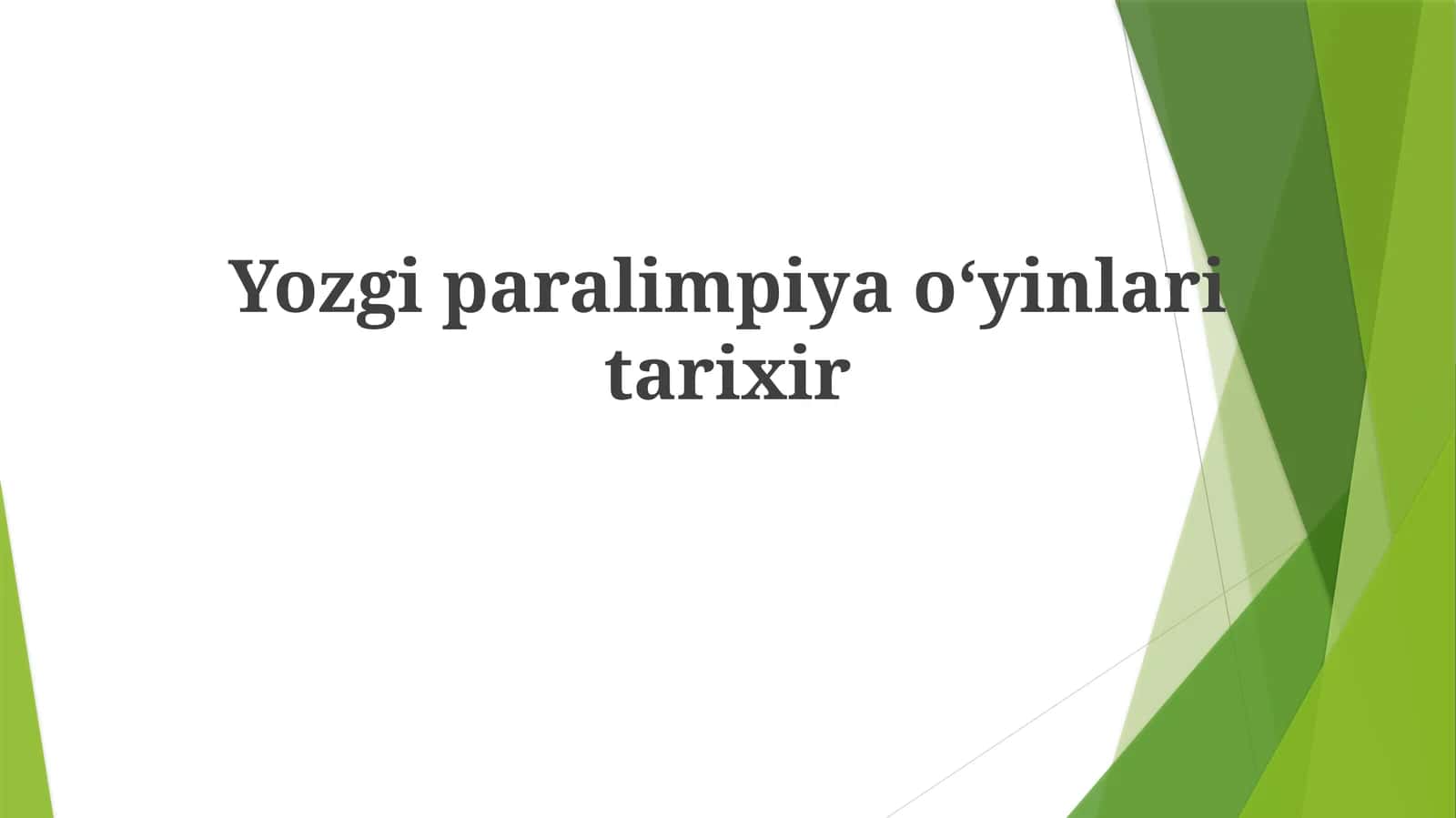 Yozgiparalimpiyaoʻyinlaritarixir 1