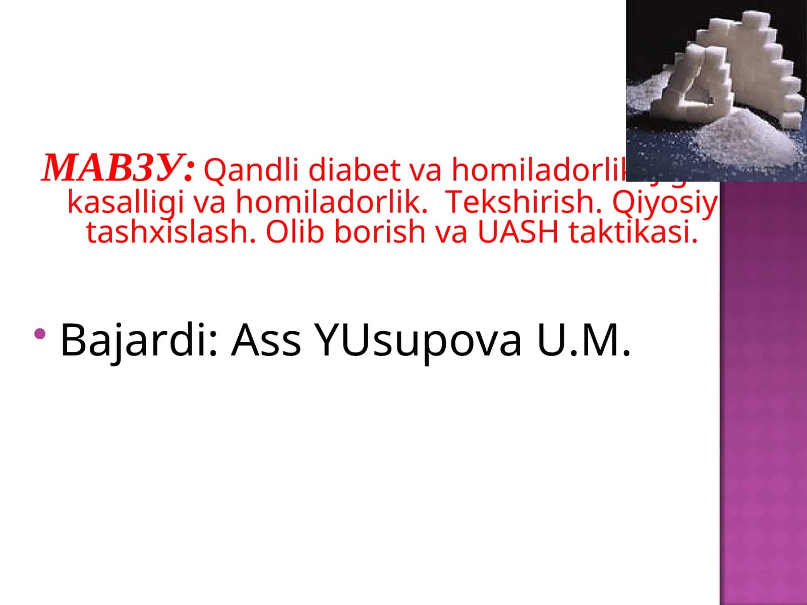 Qandli diabet va homiladorlik 1