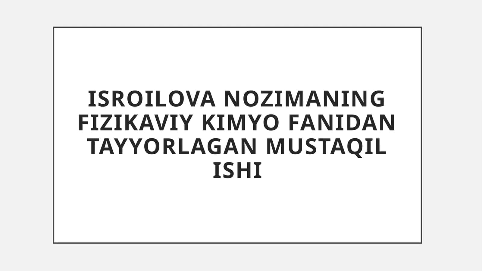 Fizik-kolloid kimyoning usullari:  termodinamik, statistik va kvant-mexanik usullar 1