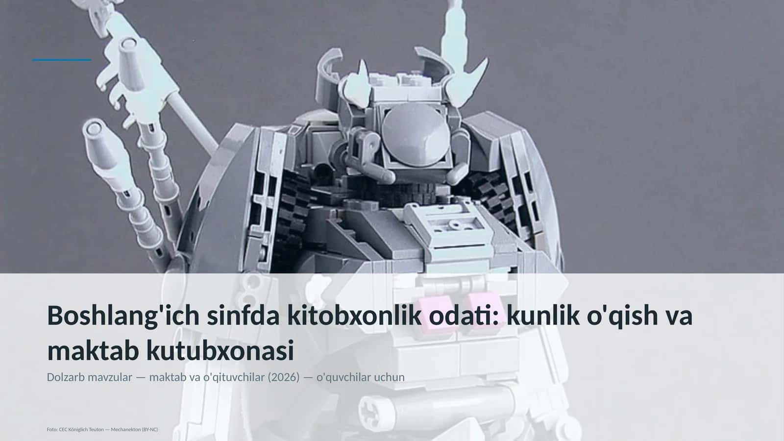 Boshlang'ich sinfda kitobxonlik odati: kunlik o'qish va maktab kutubxonasi 1