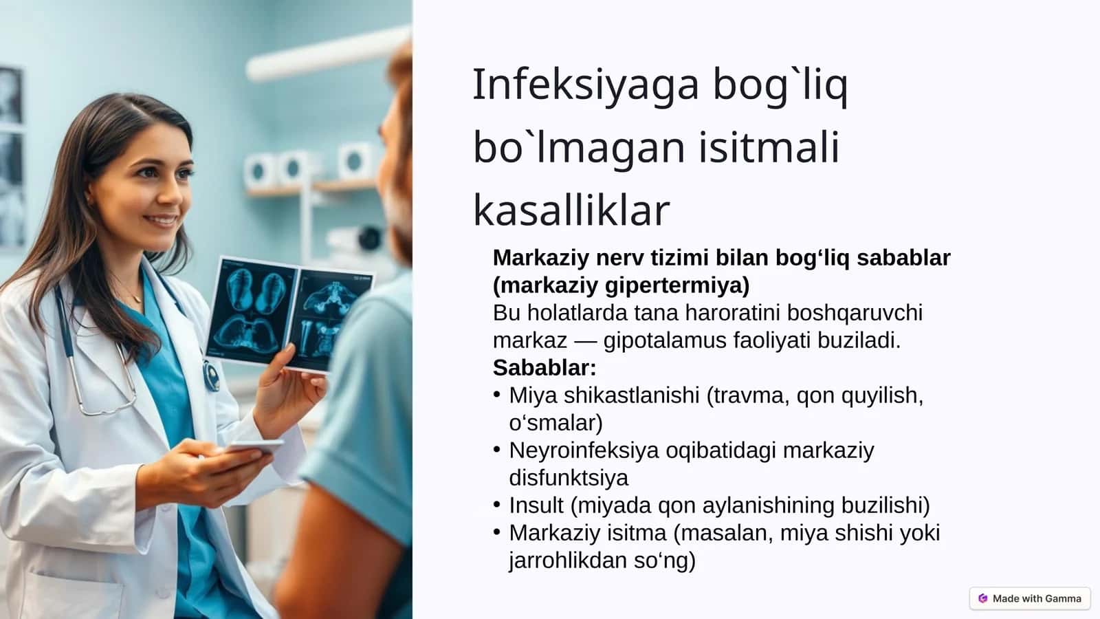 Infeksiyaga bog`liq bo`lmagan isitmali kasalliklar 1