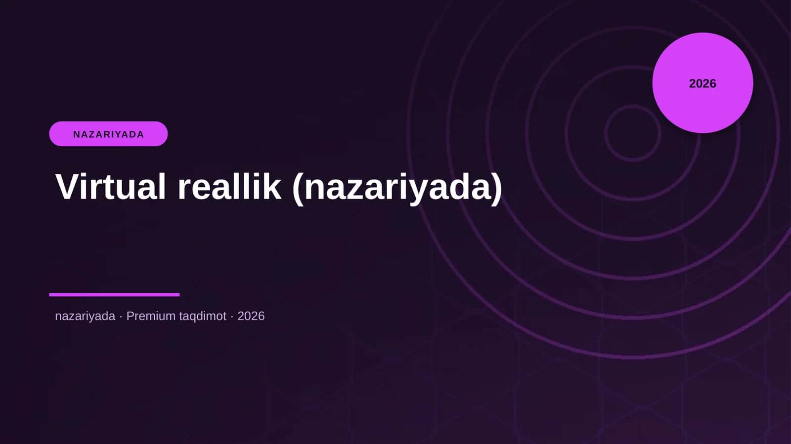 Virtual reallik (nazariyada) 1