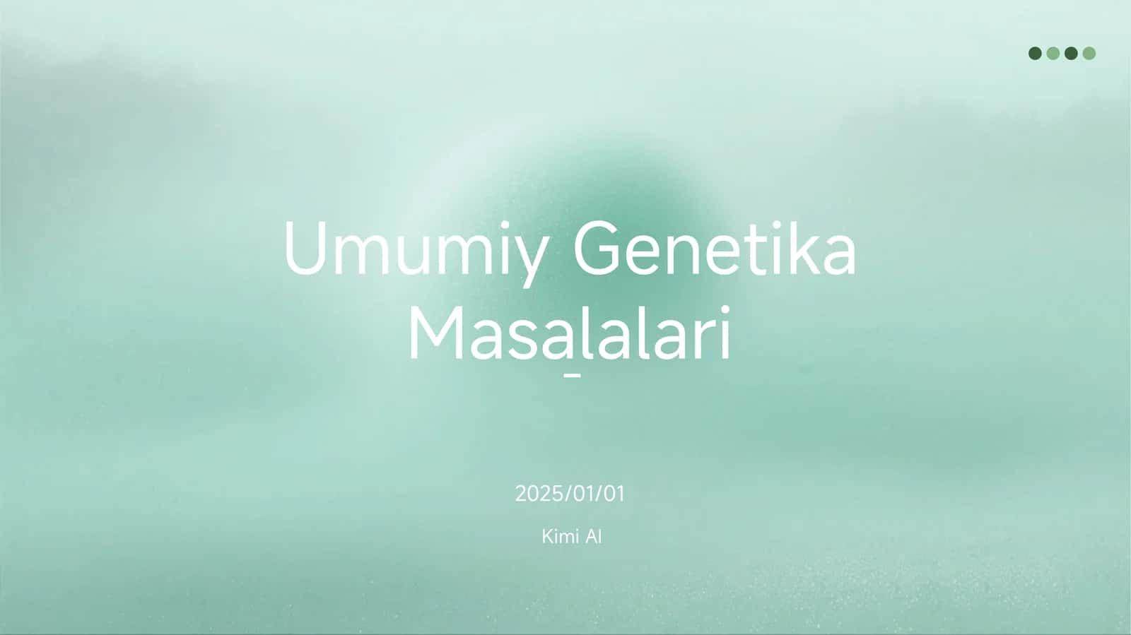Umumiy Genetika Masalalari 1