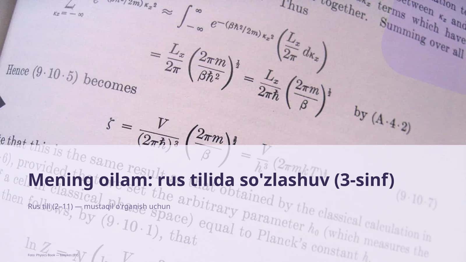 Mening oilam: rus tilida so'zlashuv (3-sinf) 1