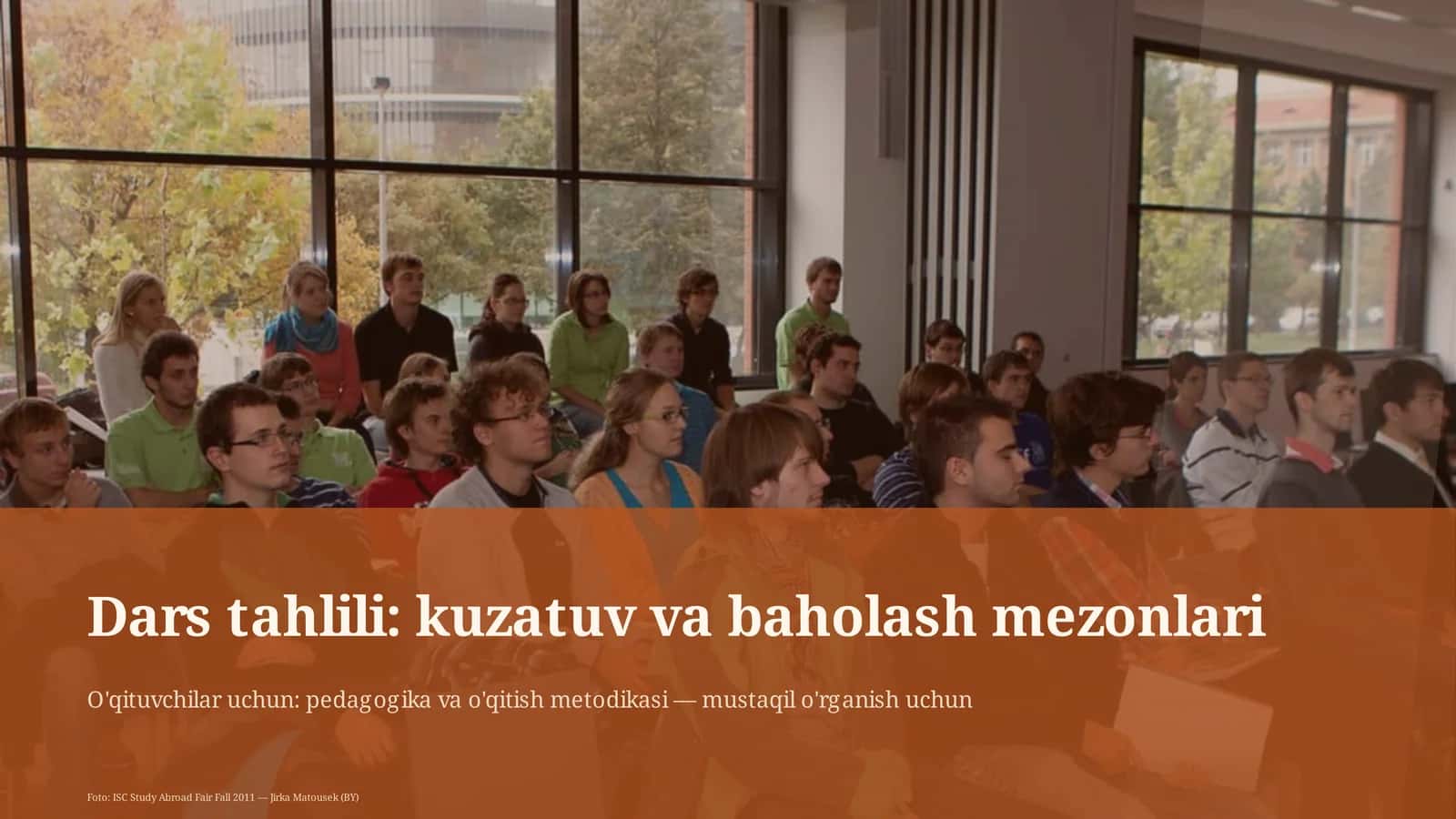 Dars tahlili: kuzatuv va baholash mezonlari 1