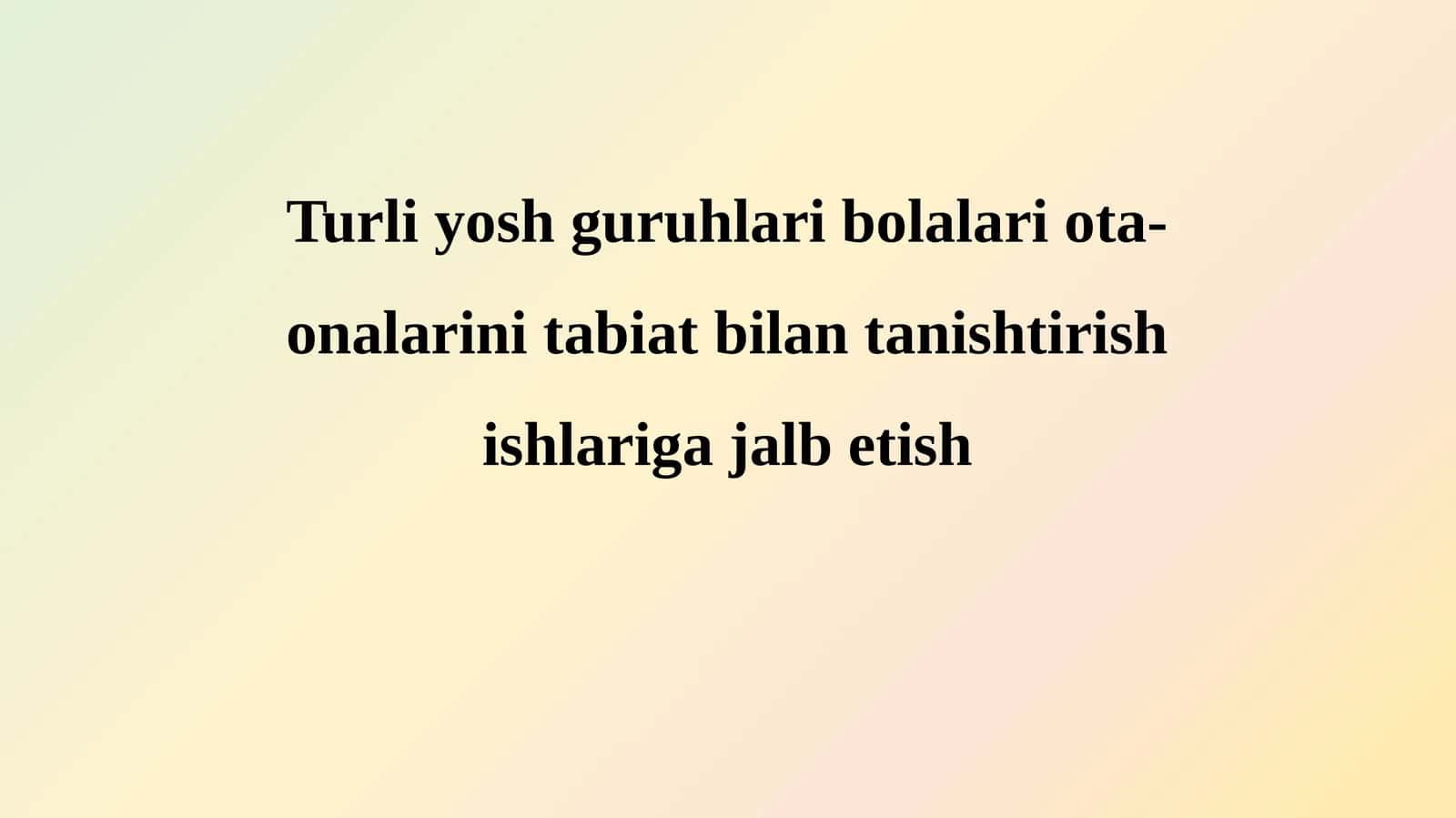 TABIAT BILAN TANISHTIRISH MAQSADI 1