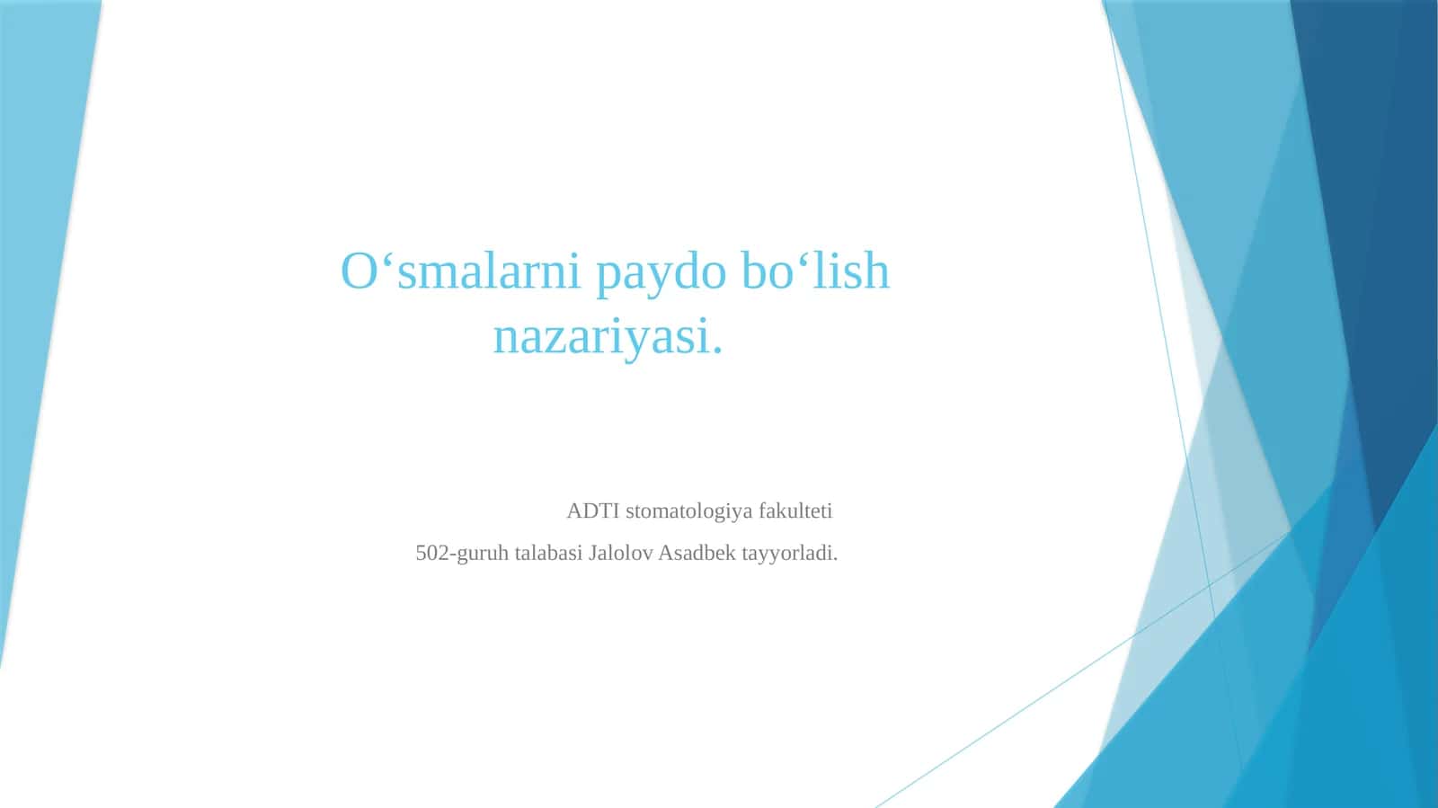 O‘sma(blastoma,neoplazma,tumor,yunonchaBLAST-kurtaklarxosilqilamanso'zlaridanolingan)-patalogikjaroyonbo‘lib,hujayralarningto‘xtovsiz,boshqaruvsiz,chegarasizko‘payishidir 1
