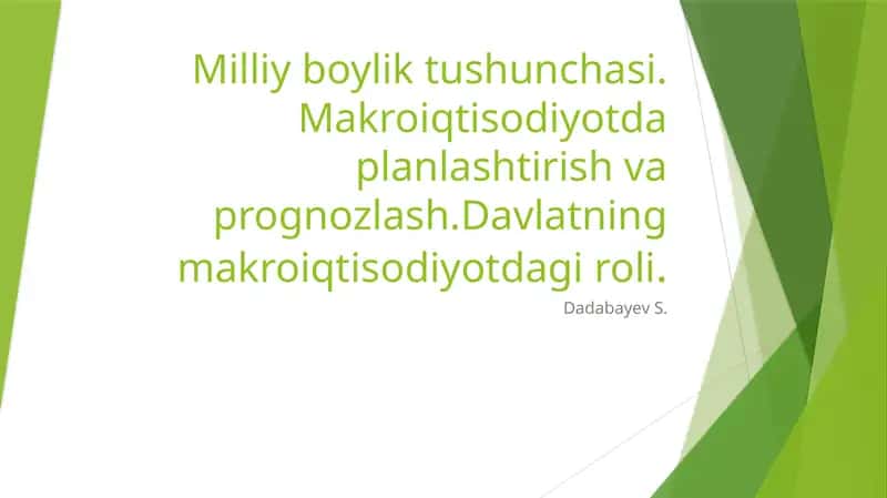 milliy boylik tushunchasi 1