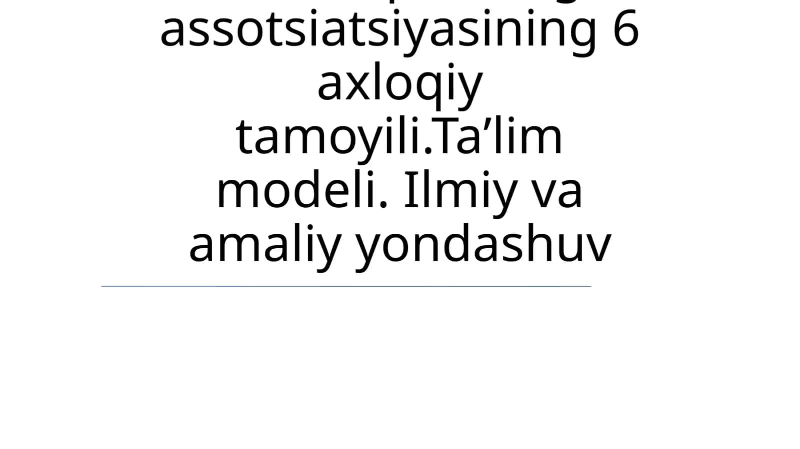 Amerika psixologik assotsiatsiyasining 6 axloqiy tamoyili 1