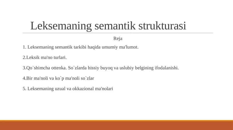 Leksemaning semantik strukturasi 1