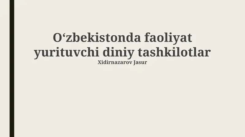 O'zbekistonda diniy tashkilotlar 1