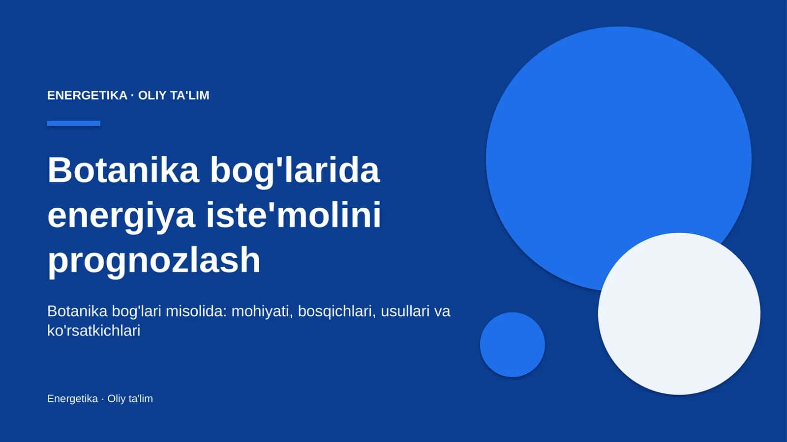 Energia iste'molini prognozlash: mohiyati 1