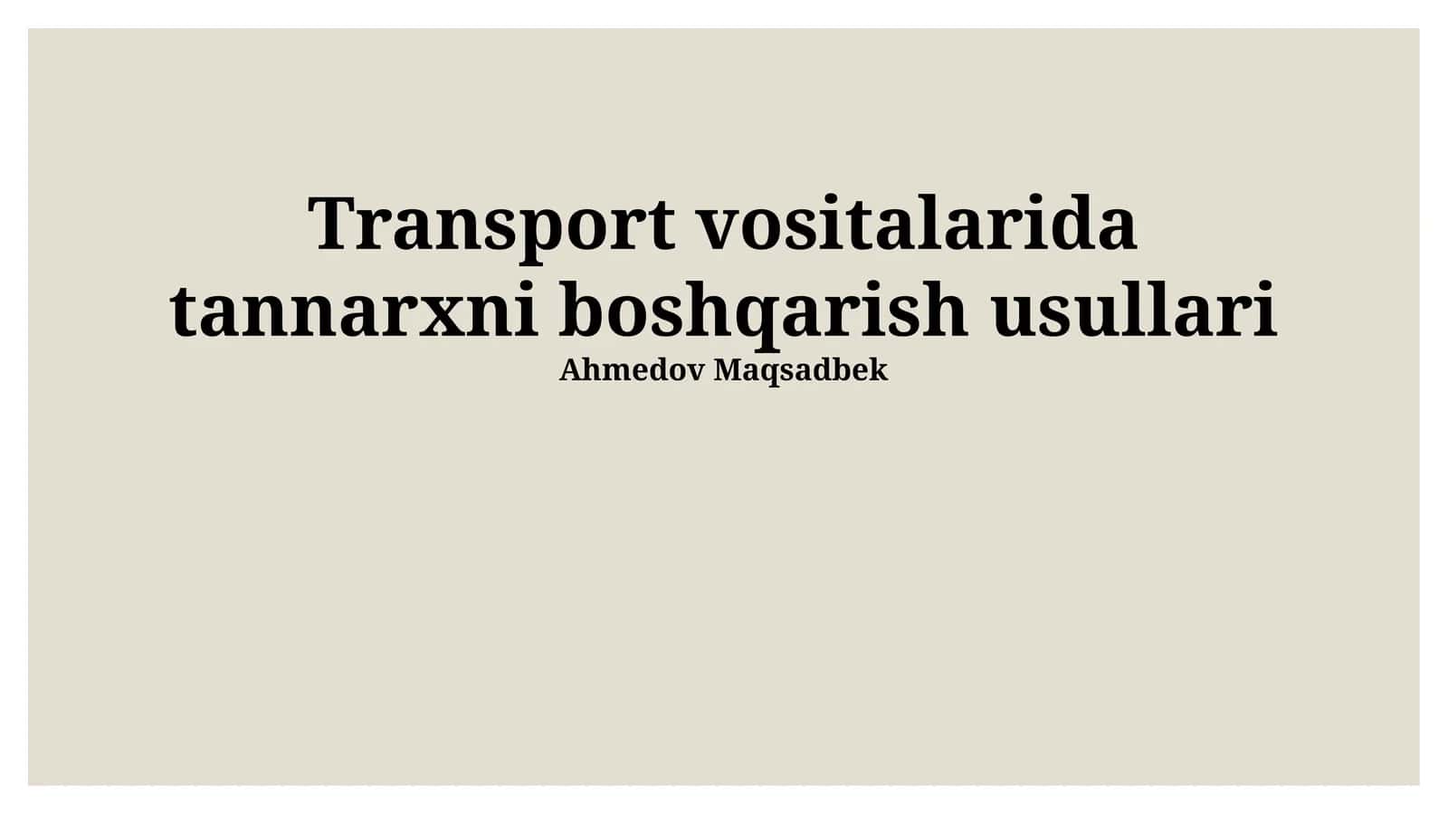 Transport vositalarida tannarxni boshqarish usullari 1