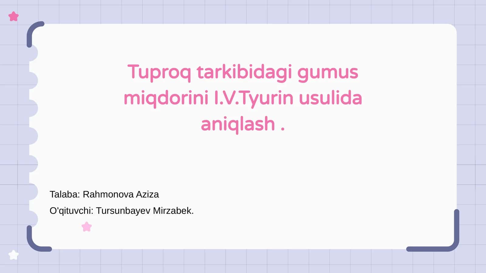 Tuproq tarkibidagi gumus miqdorini I.V.Tyurin usulida aniqlash 1