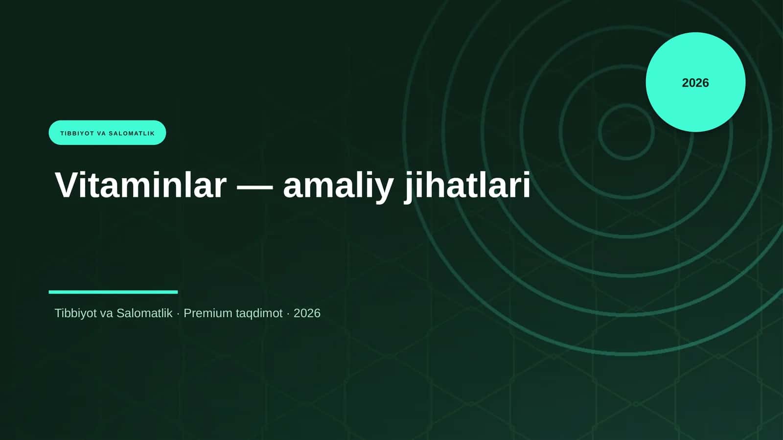 Vitaminlar — amaliy jihatlari 1