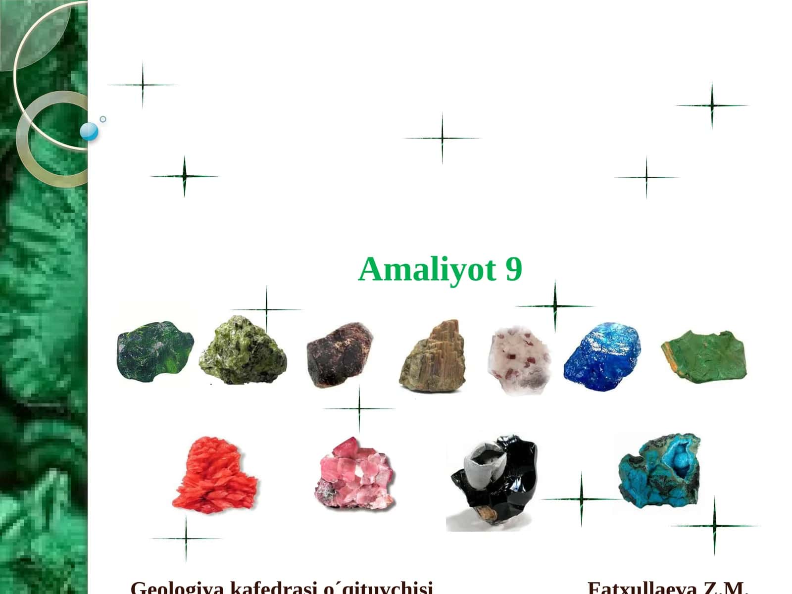 Silikatlarsinfi(granatlar,olivinlar) 1