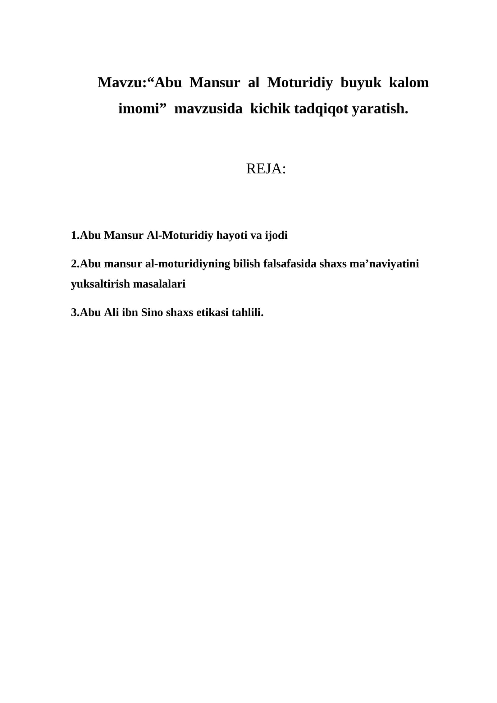 Abu Mansur al Moturidiy buyuk kalom imomi 1