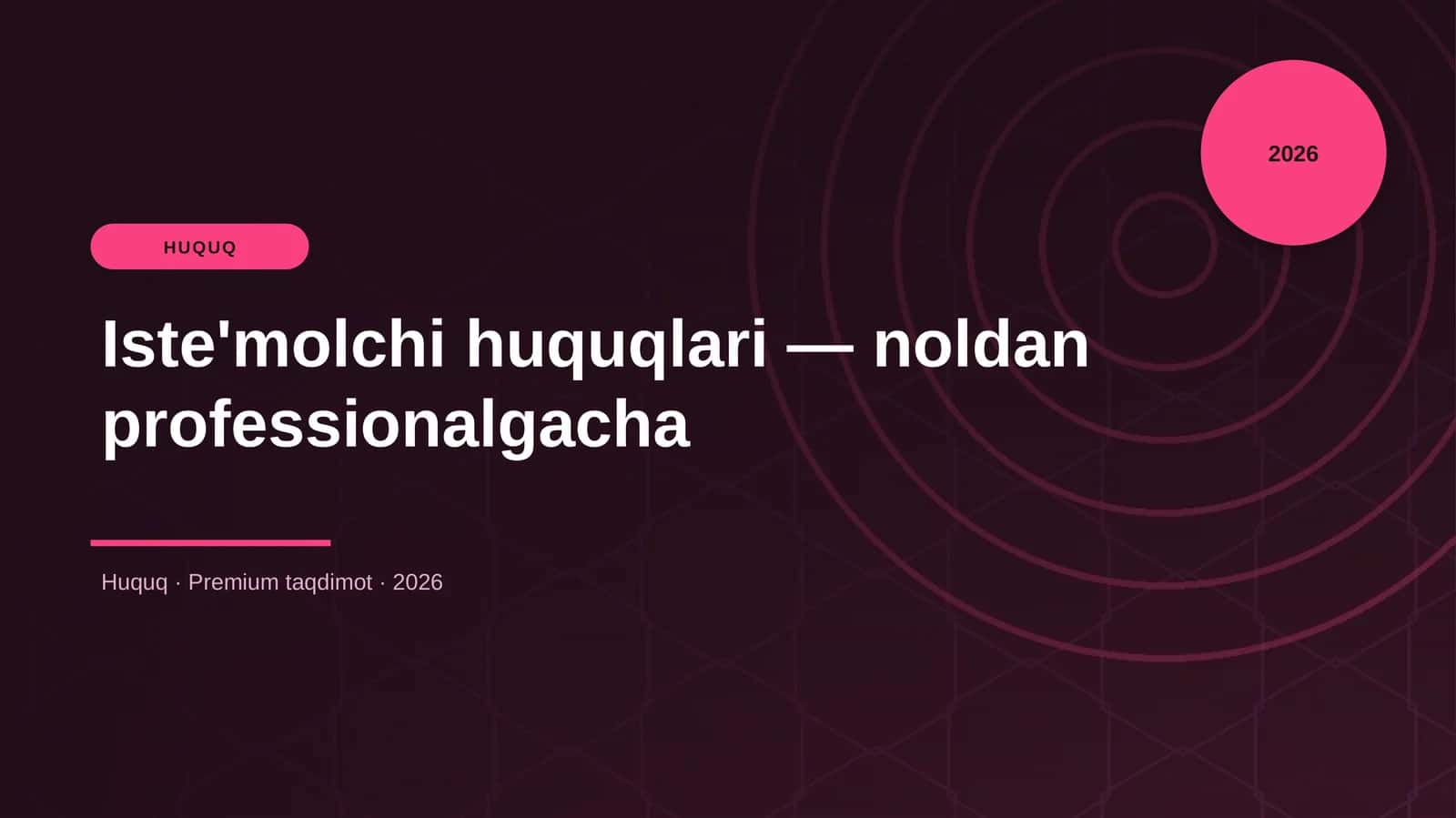 Iste'molchi huquqlari — noldan professionalgacha 1