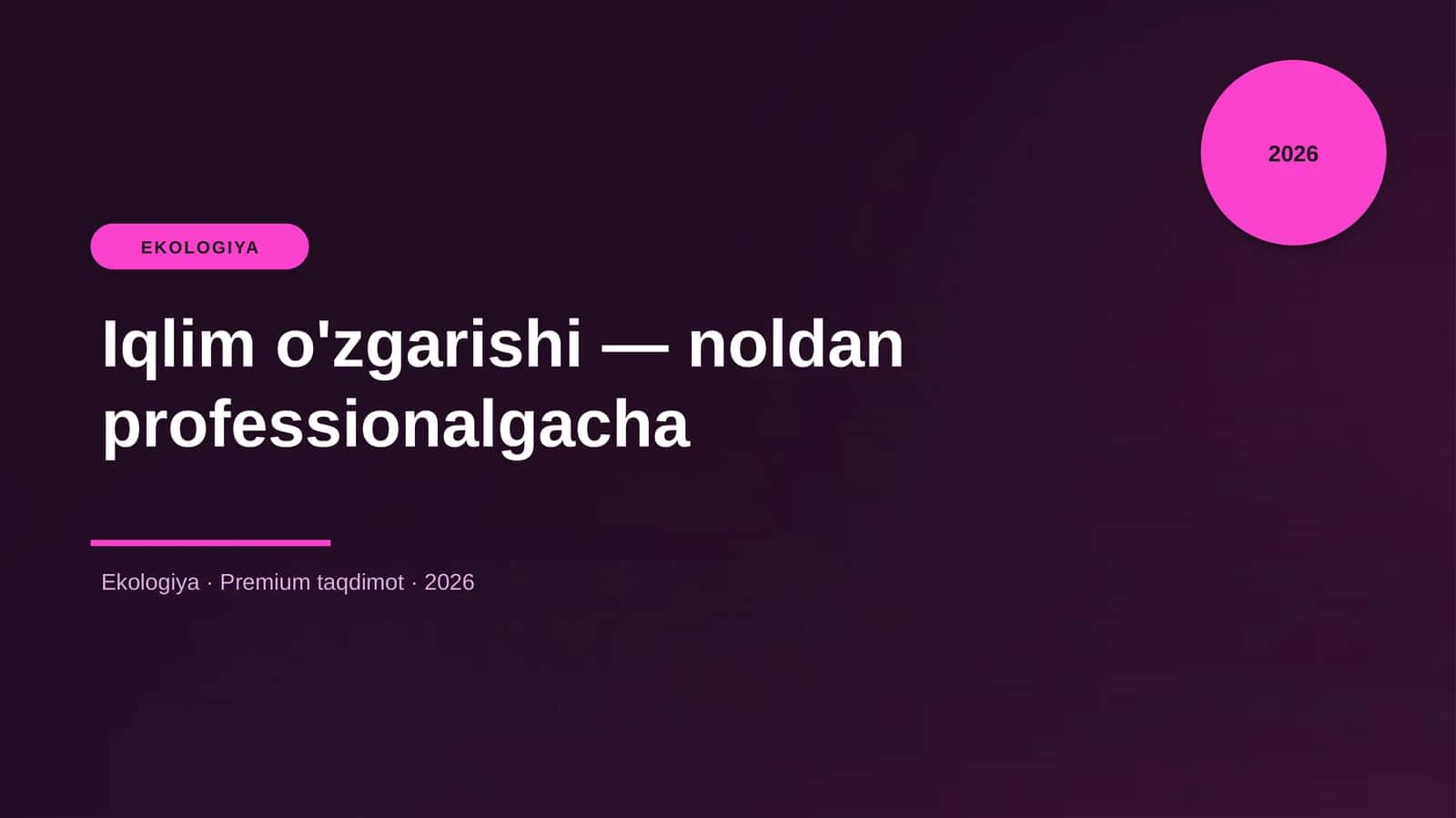 Iqlim o'zgarishi — noldan professionalgacha 1