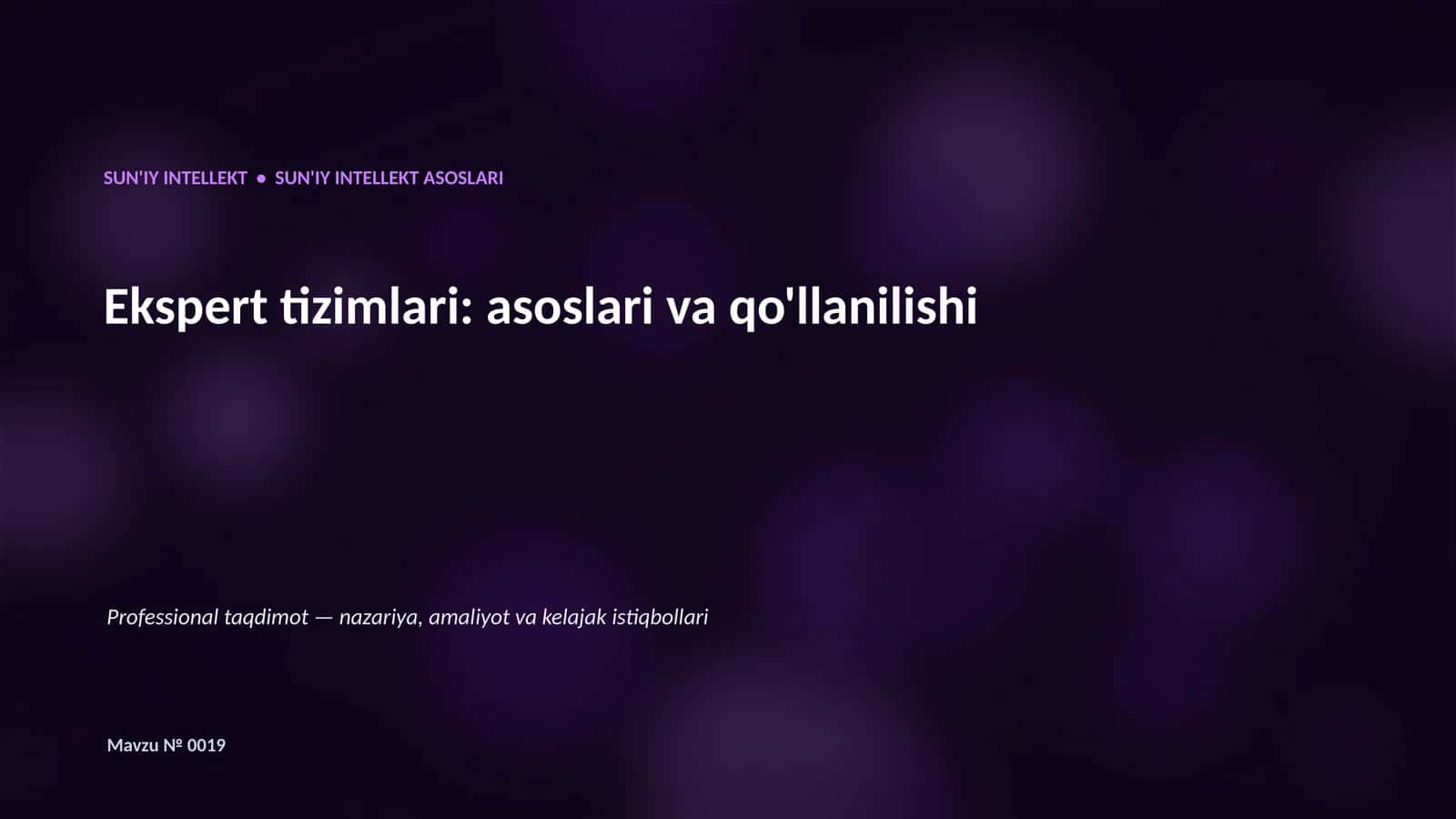 SUN'IY INTELLEKT ASOSLARI 1