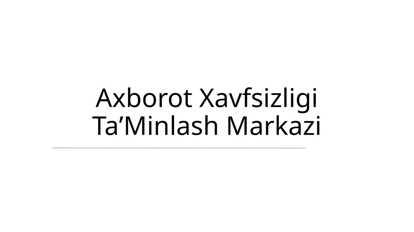Axborot Xavfsizligi TaʼMinlash Markazi 1