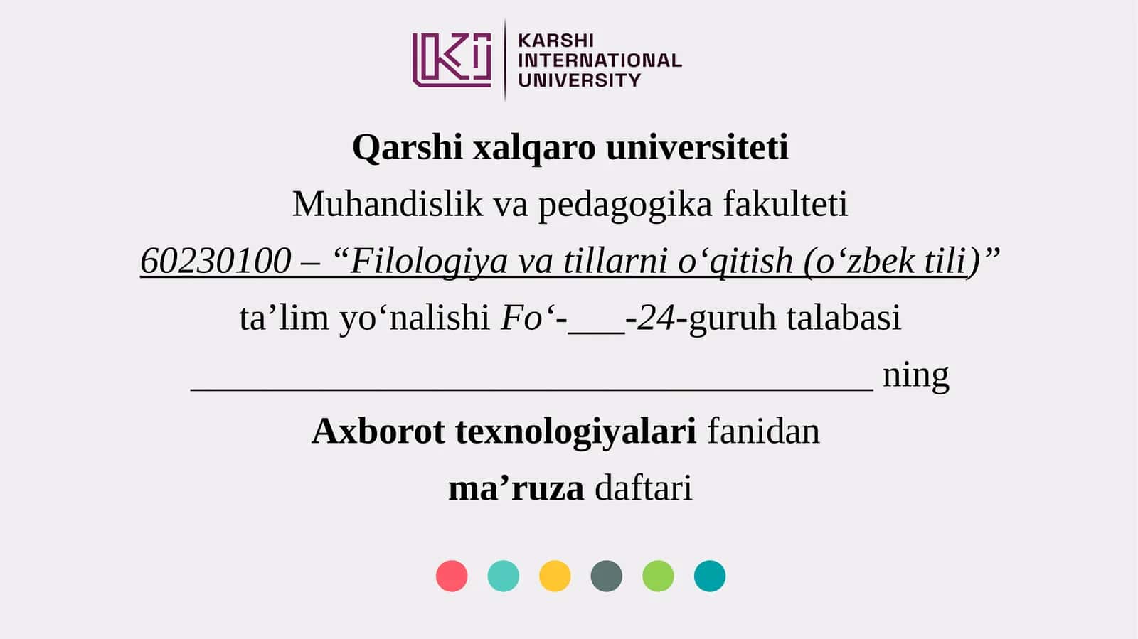Filologiya va tillarni o‘qitish (o‘zbek tili) 1