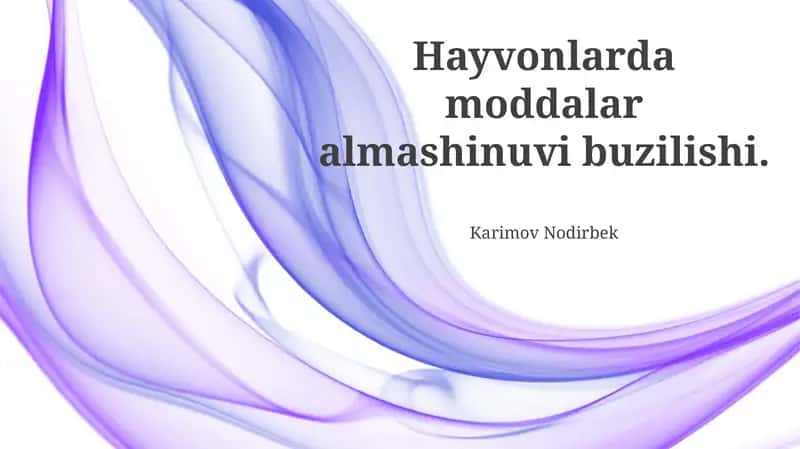 Moddalar almashinuvi buzilishi 1