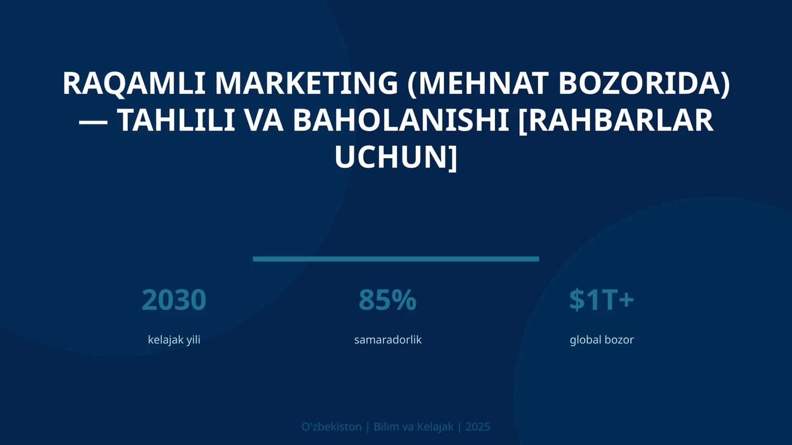 Raqamli marketing (mehnat bozorida) — tahlili va baholanishi [rahbarlar uchun] 1